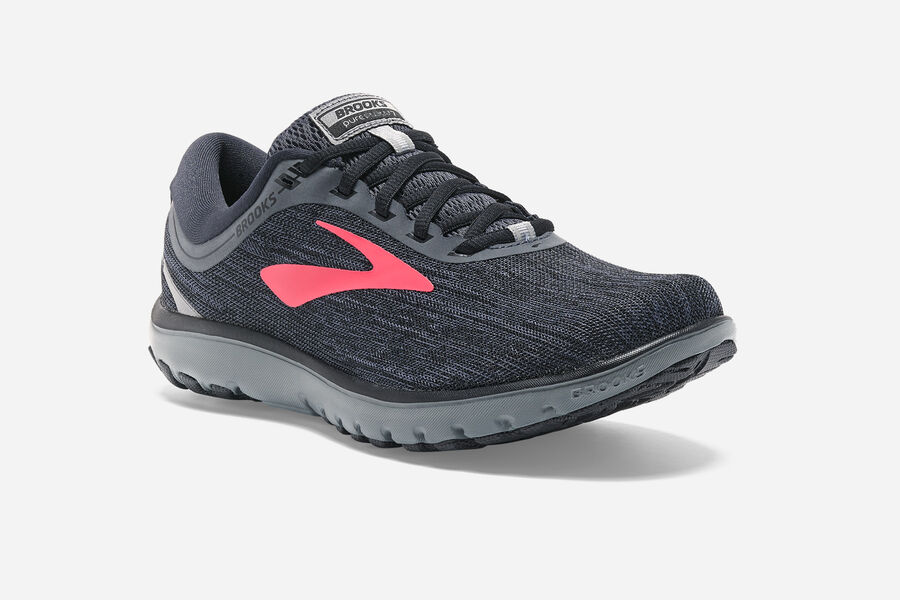 Brooks Israel Pureflow 7 Road Running Shoes Womens - Black/Pink - OJL-893215